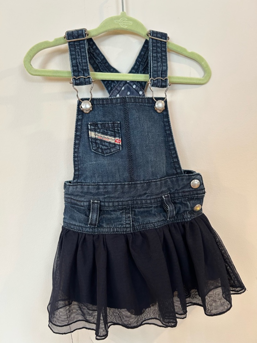 👗✨ Diesel Baby Girl Denim & Tulle Dress – Size 6 Months ✨👗